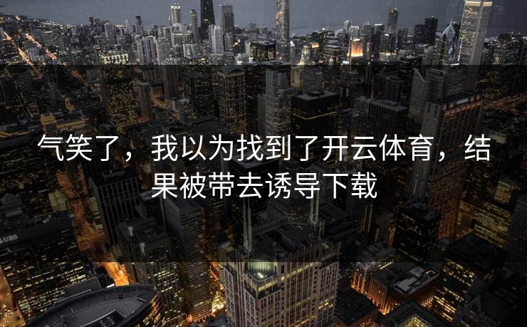 气笑了，我以为找到了开云体育，结果被带去诱导下载